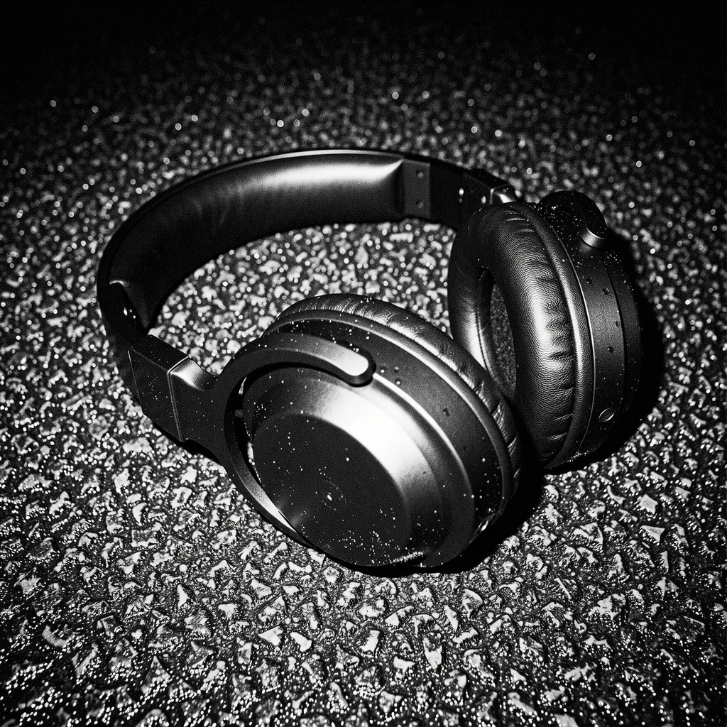 Matte black headphones